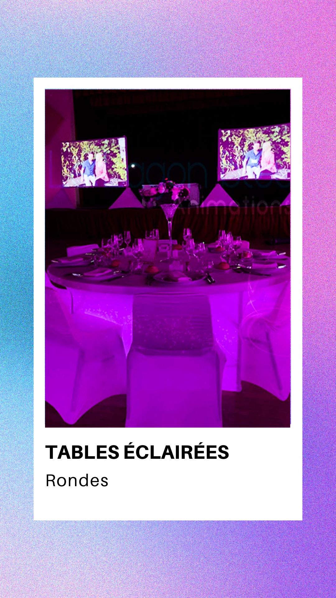 Location tables éclairées rondes